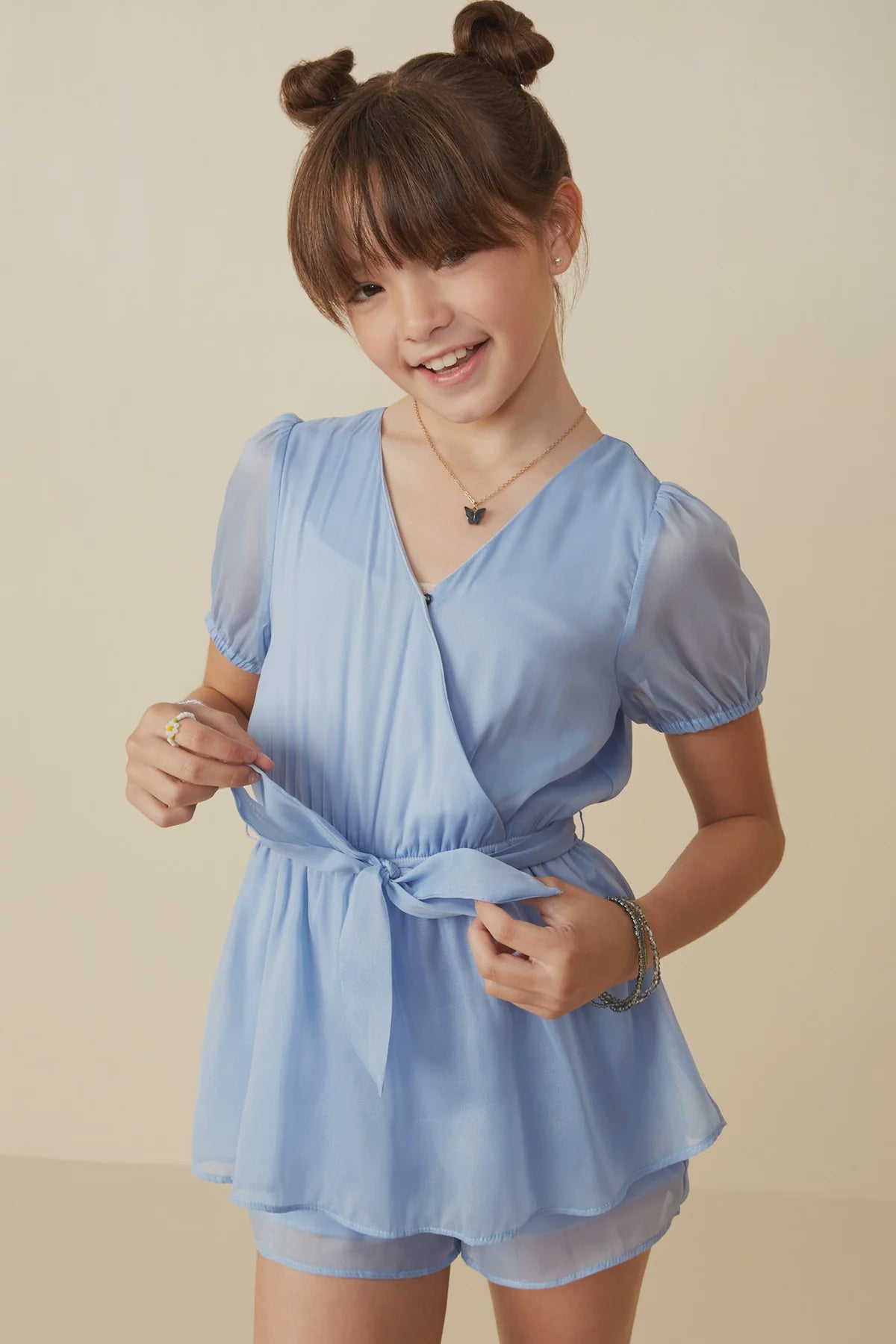 Hayden Girl Sky Blue Romper