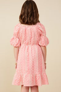 Hayden Girl Cinch Sleeve Embroidered Dress