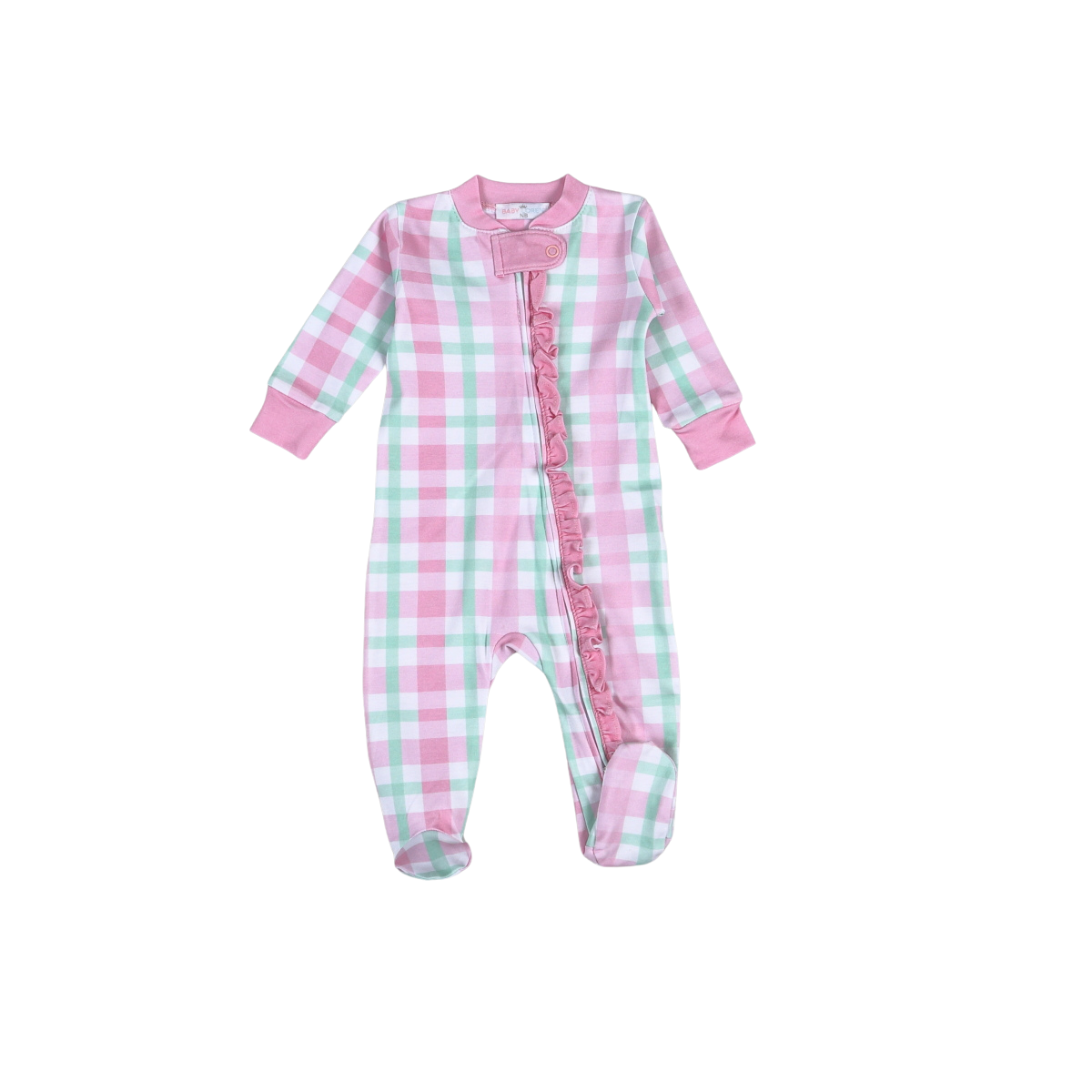 Baby Loren Pink Plaids Zane Zipper Footie