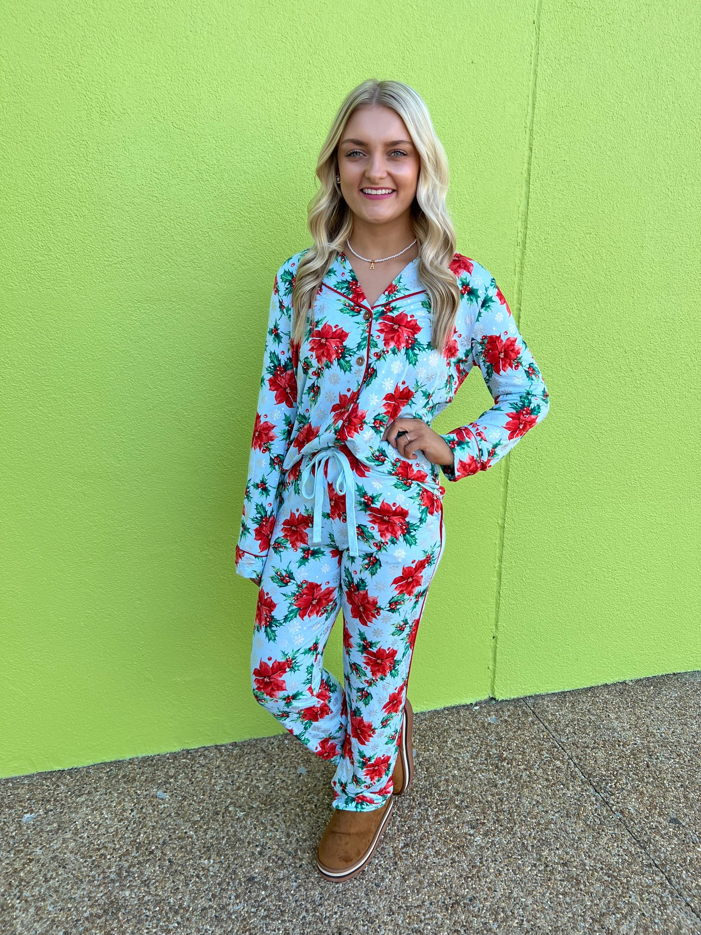 Winter Lily Women's LS Pajama Pant Set