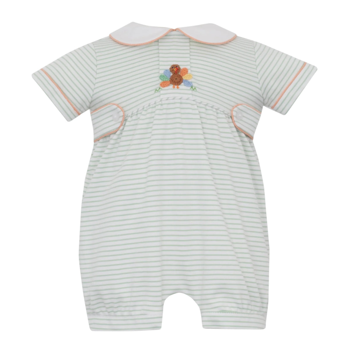 Petit Bebe Turkey Boys Green Knit Stripe SS Bubble