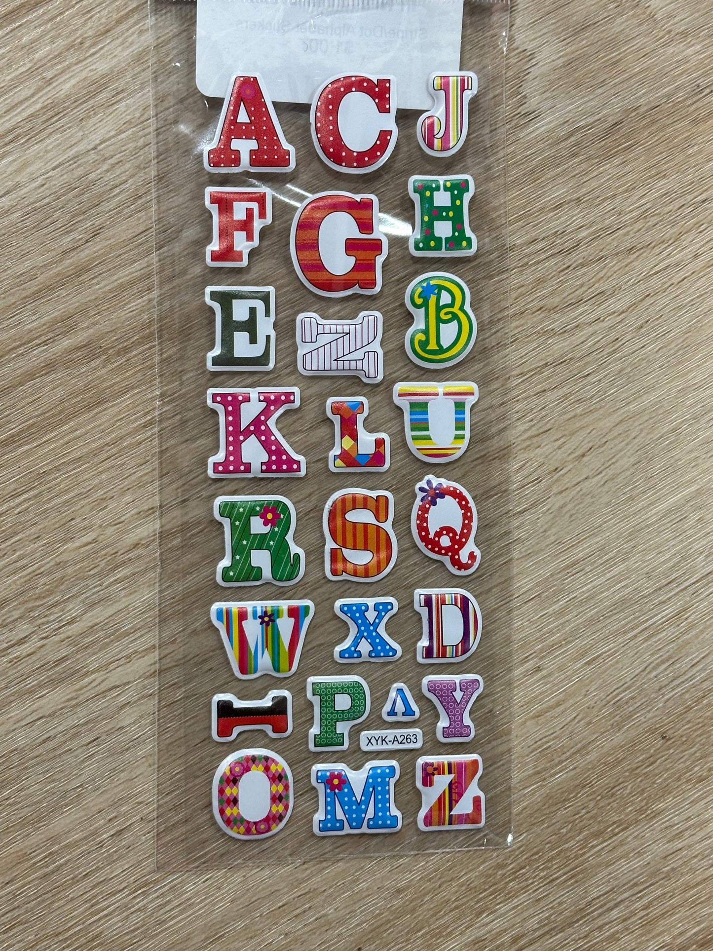 Stripe/Dot Alphabet Stickers
