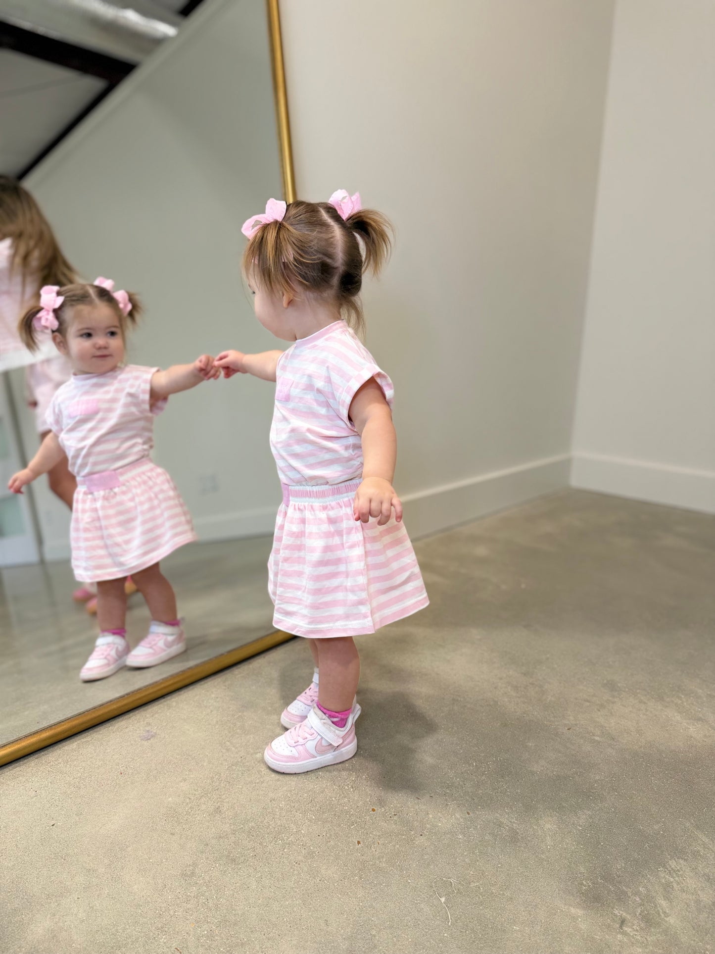 E Squared Youth Pink Striped top