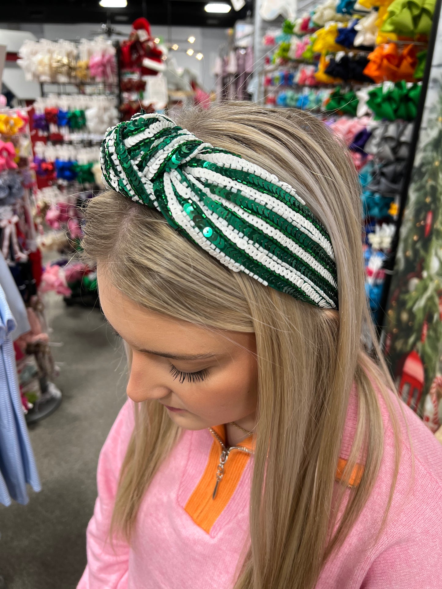 Green Team Stripe Headbands