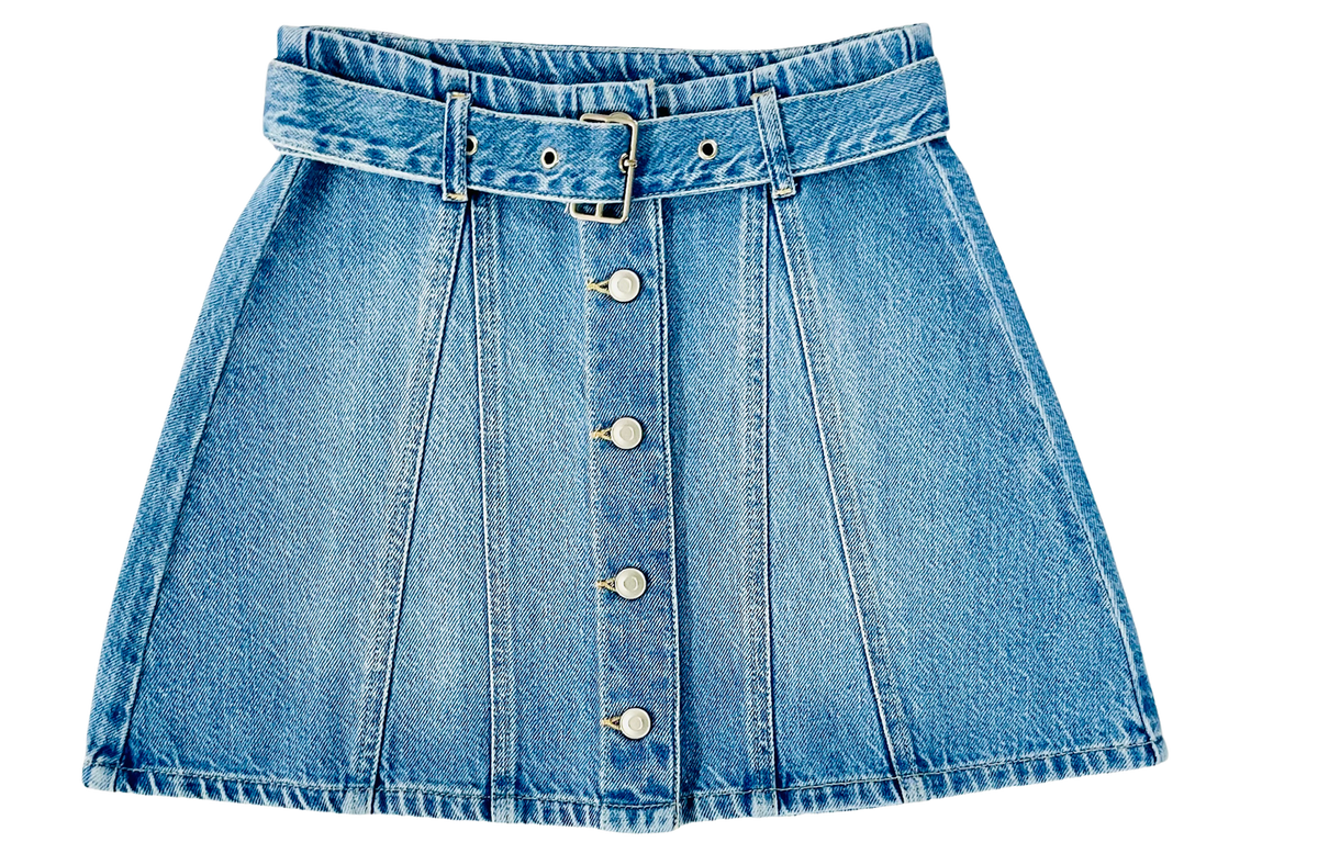 Blu & Blue Sky Blue Jean Skirt