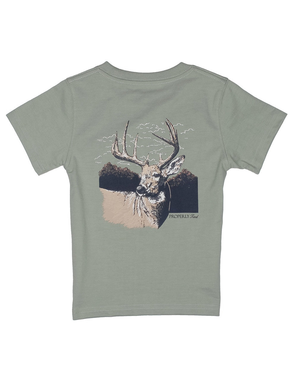 Properly Tied Boys Buck SS Sage Tee