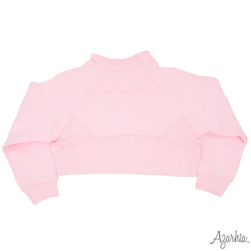 Azarhia Oversized Cropped 1/4 Zip Sweatshirt Pink