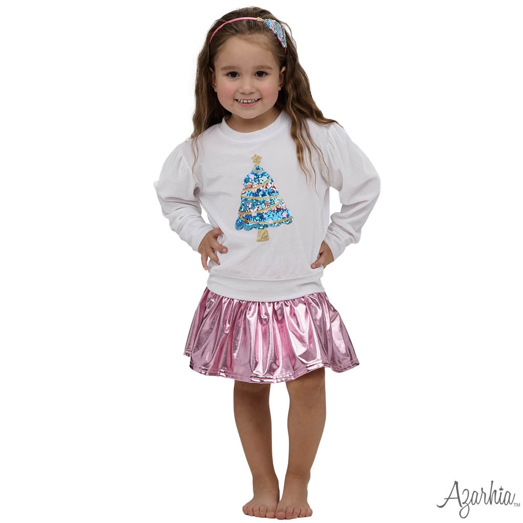 Azarhia Slick Metallic Skort - Lt Pink