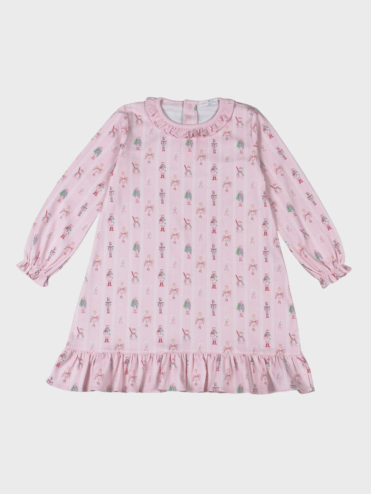 Baby Loren Pink Nutcracker Pima Scallop Collar Dress