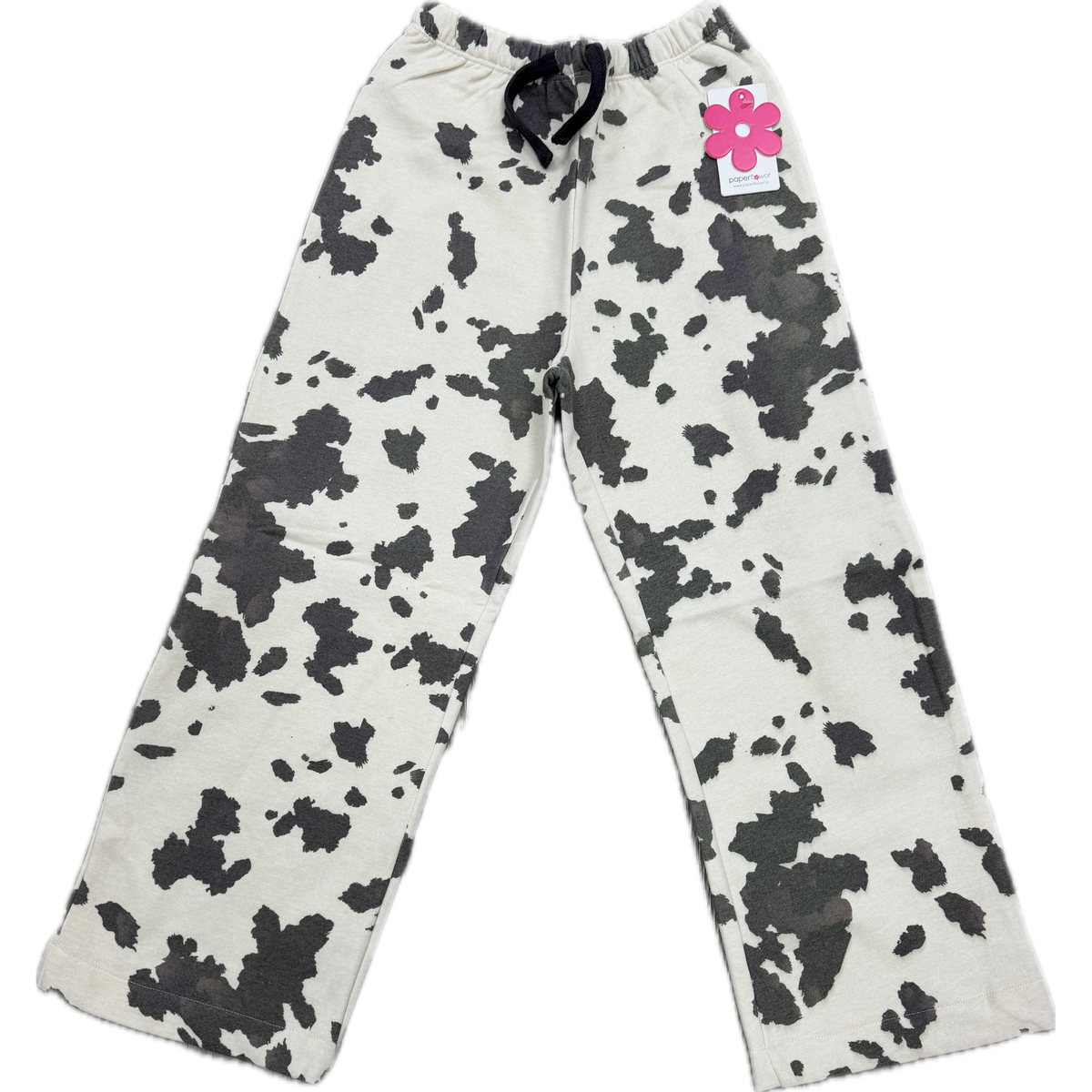 Paper Flower Cow Print Pants