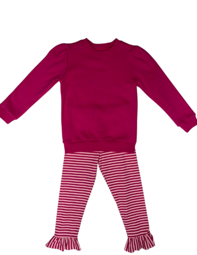 Millie Jay Adalynn Ruffle Pant Set Hot Pink