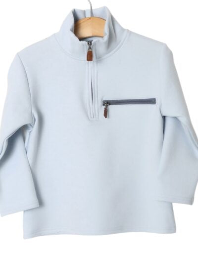 Millie Jay Kingston 1/4 Zip Pullover - Lt Blue