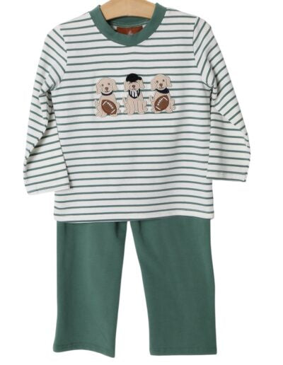 Millie Jay Football Pups Pants Set - Boys