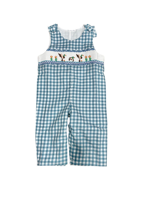 Delaney Boys Teal Smocked Mallard JonJon
