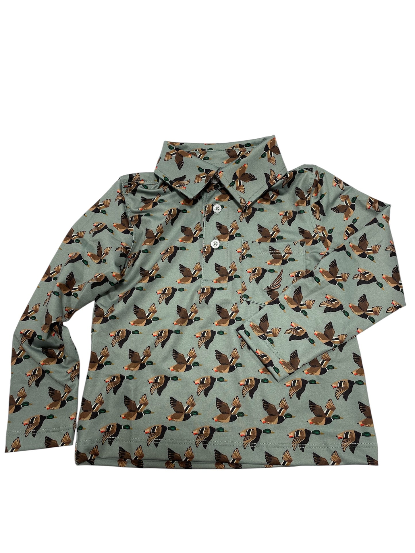Coolybri Miles Performance Duck Print Polo L/S