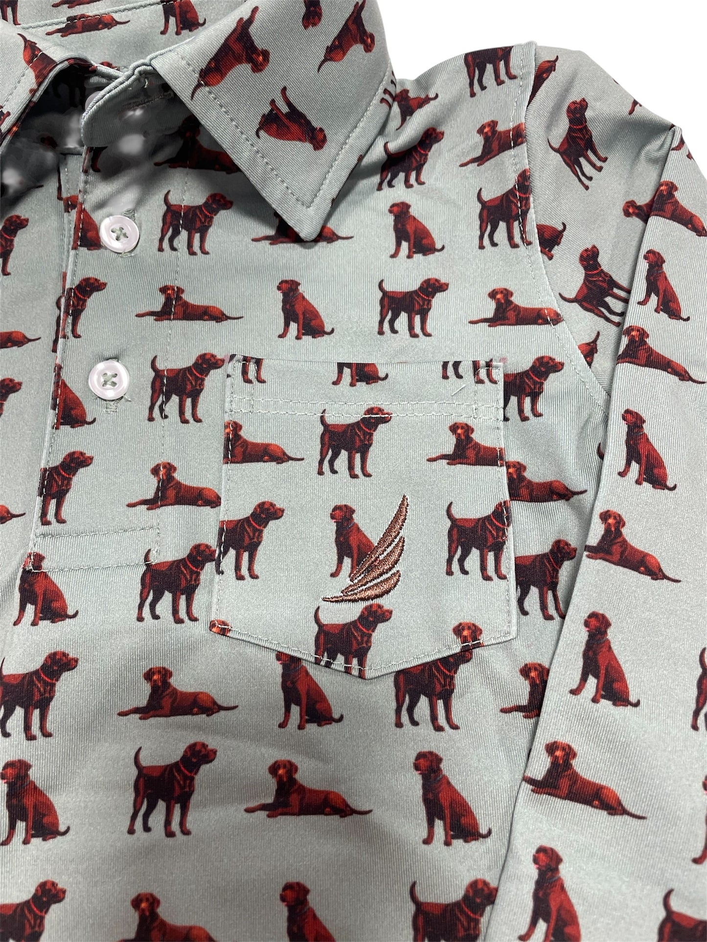Coolybri Miles Performance Dog Print Polo L/S