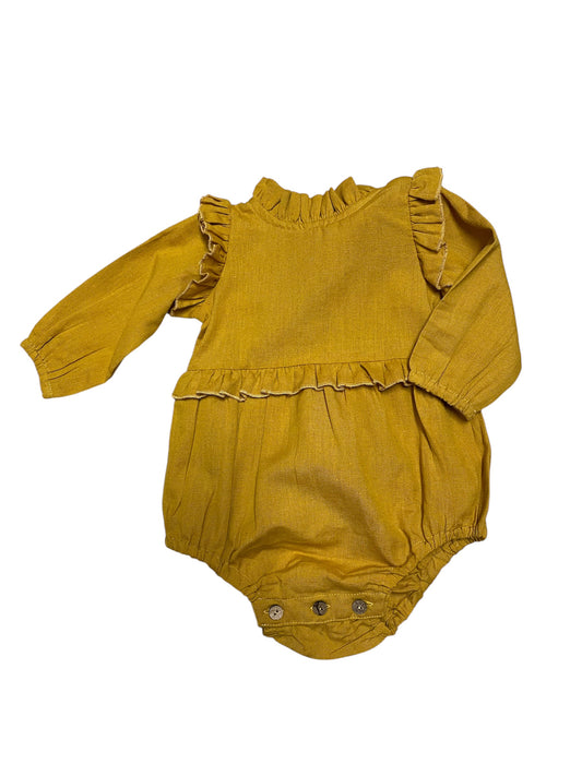 YO Baby Cotton Woven Romper - Mustard