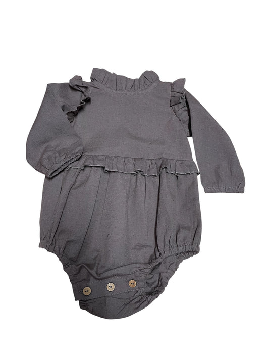 Yo Baby Cotton Woven Romper - Brown