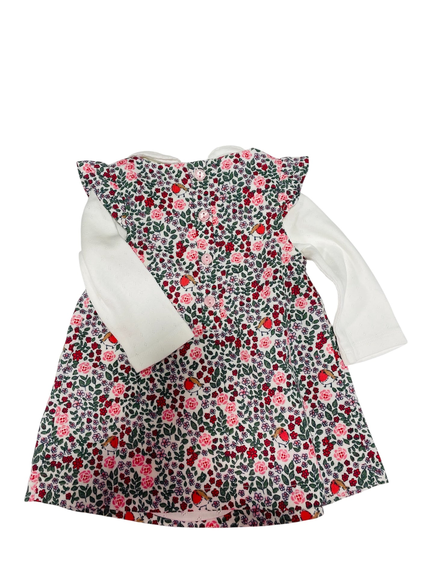 JoJo Maman BeBe Floral 2 Piece Corduroy Dress