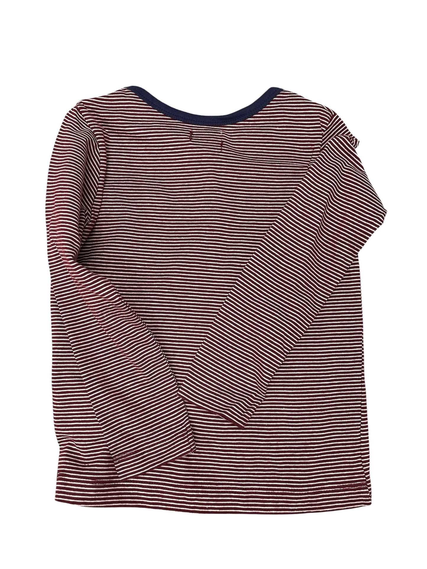 Lilly + Sid Maroon Striped L/S Henley