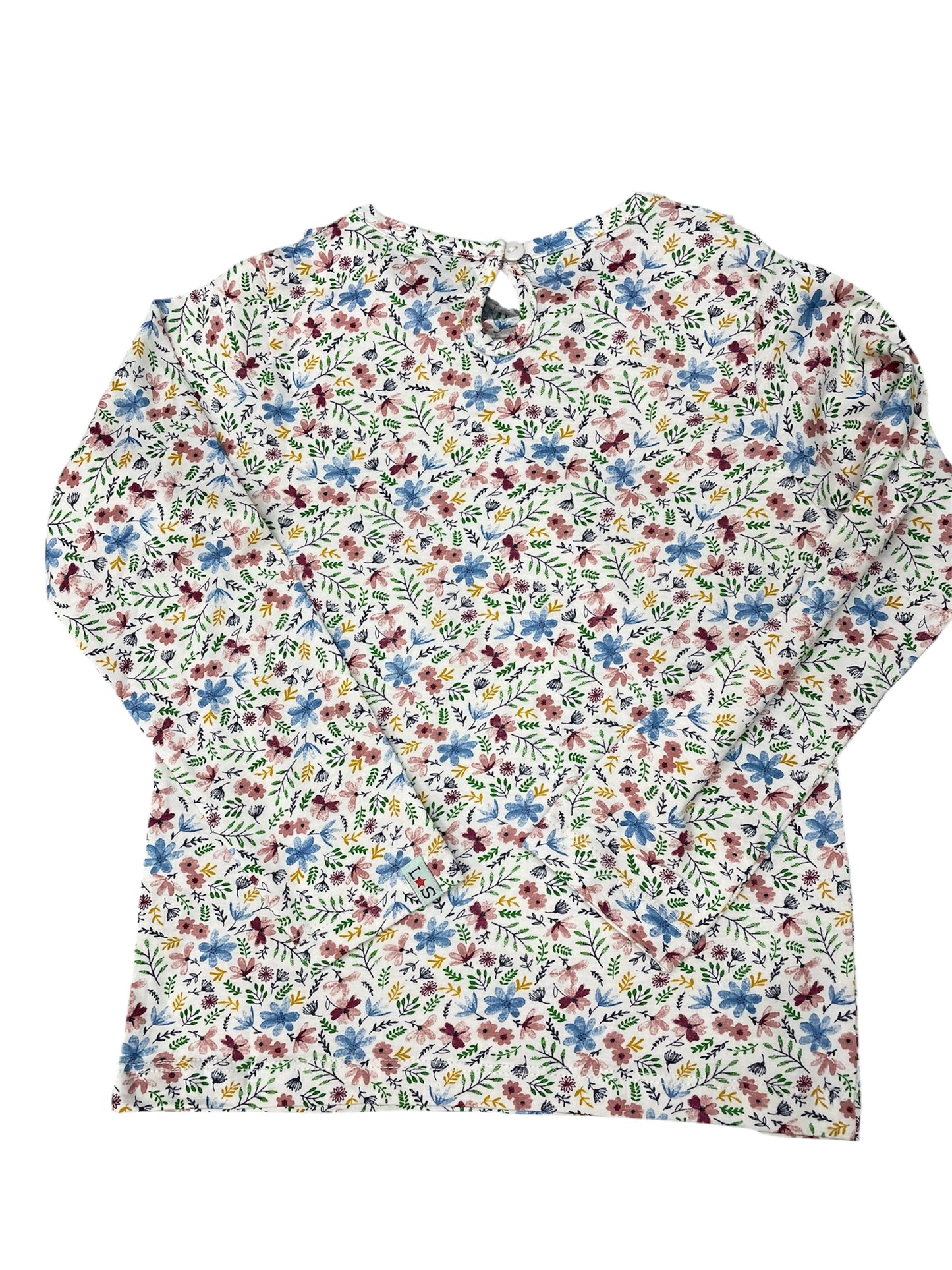 Lilly + Sid Floral Ruffle Neck L/S Shirt