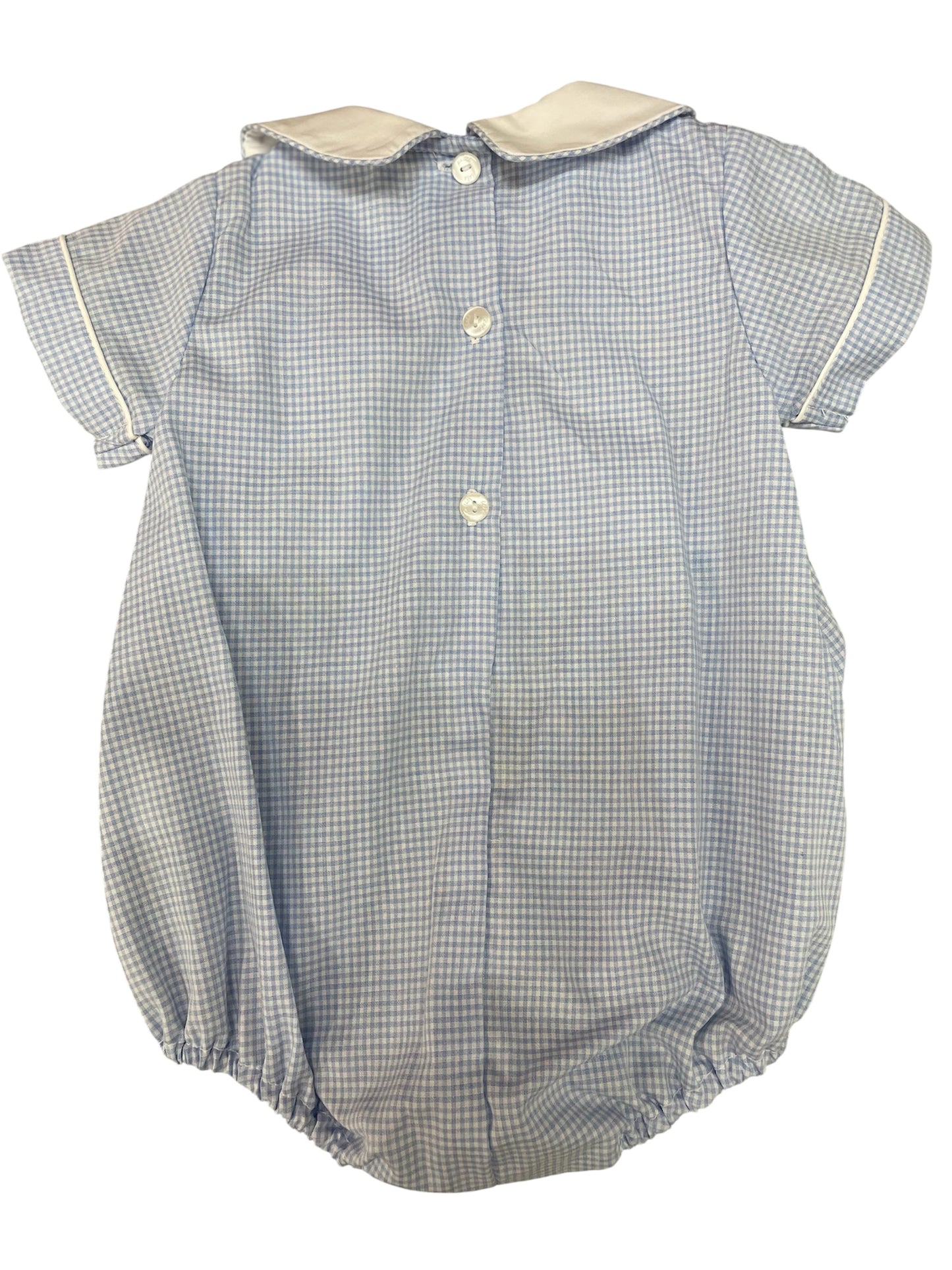 Petit Bebe Lt Blue Gingham Short Bubble