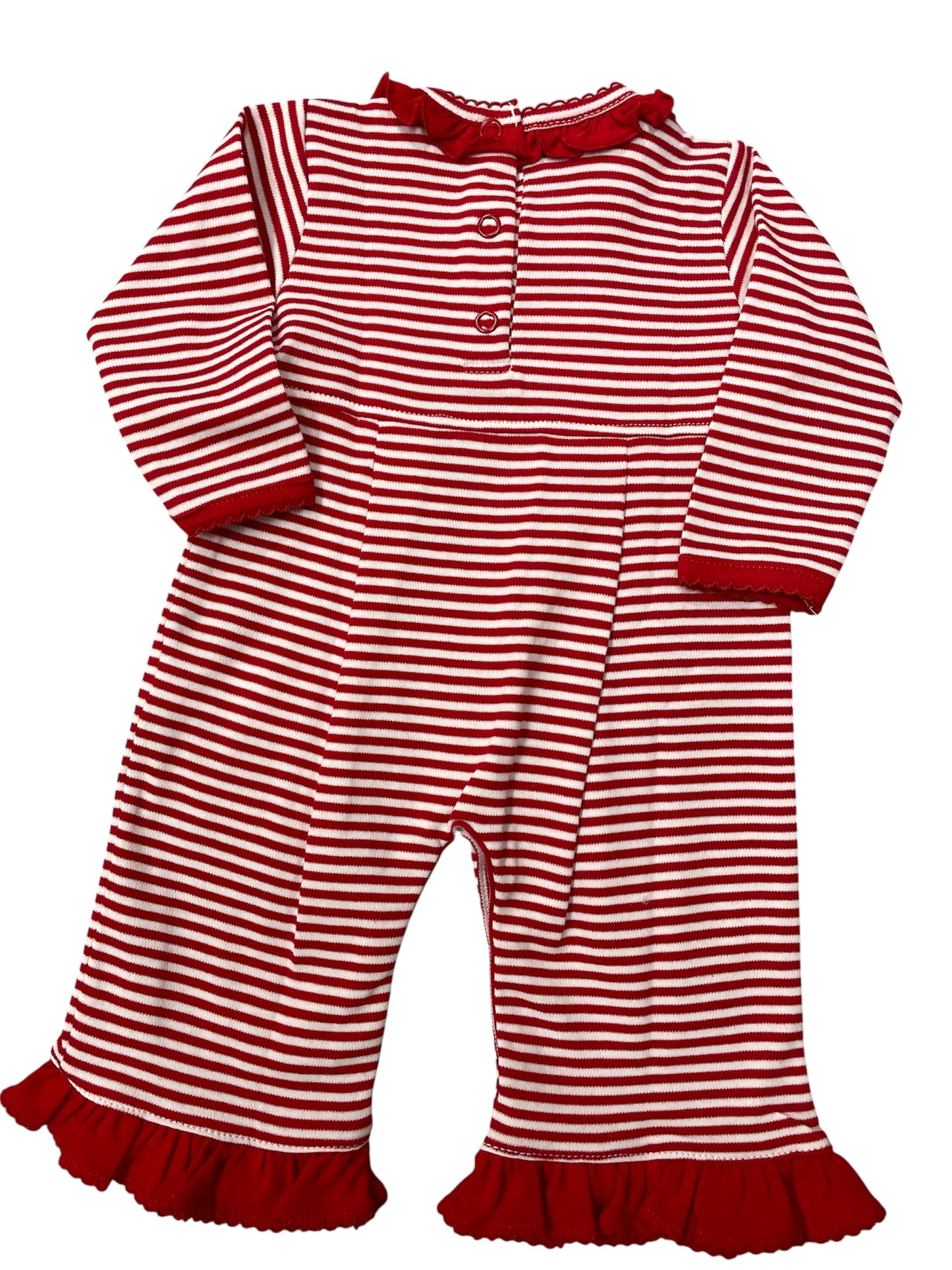 Squiggles Antler Lights Ruffled Romper - Girls
