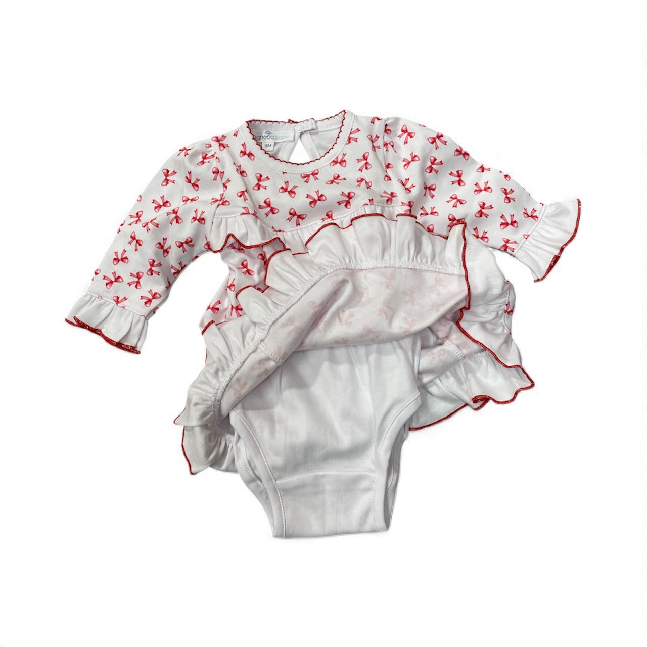 Magnolia Baby Scarlett Bows Ruffle L/S Dress