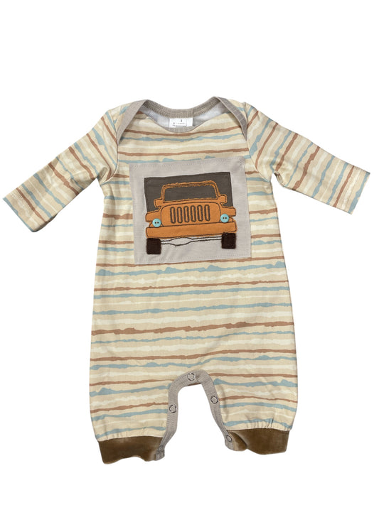 ZARA Striped Safari Jeep Romper