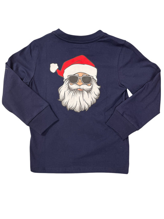 Coolybri Navy Santa Graphic Pocket Tee