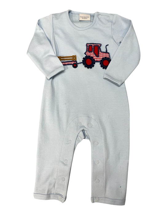 Squiggles Blue Farm Tour L/S Romper