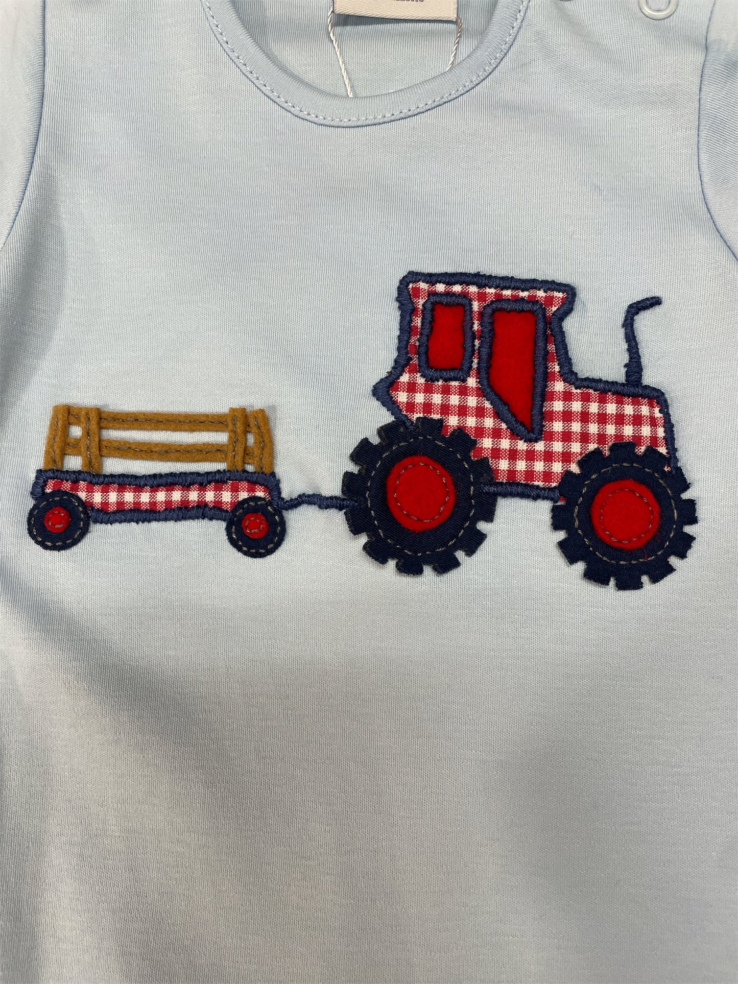 Squiggles Blue Farm Tour L/S Romper