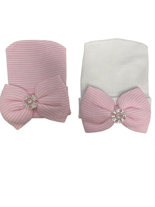 Newborn Beanie with Jeweled Bow