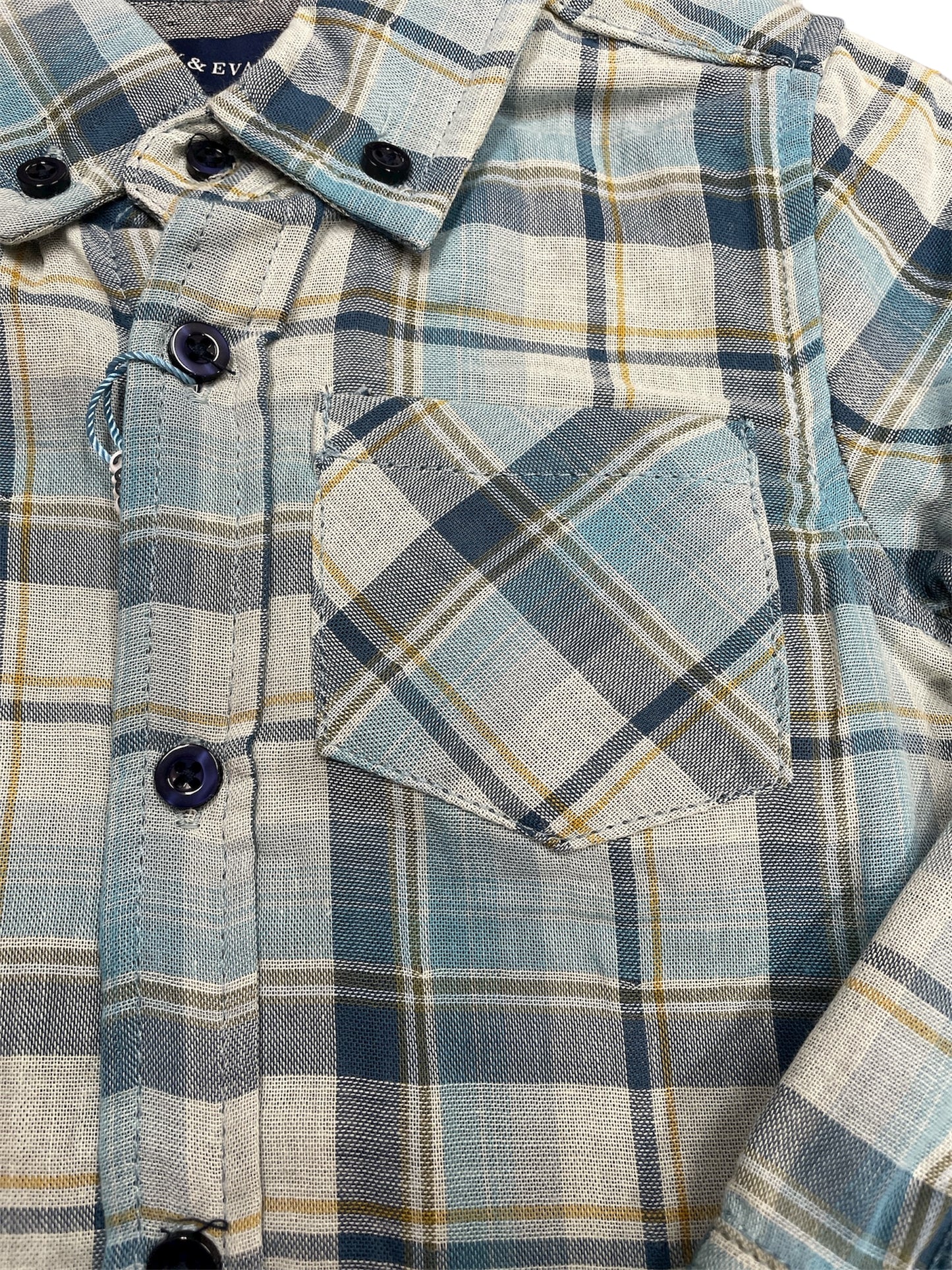 Andy & Evan Aqua Plaid Button Down Shirt