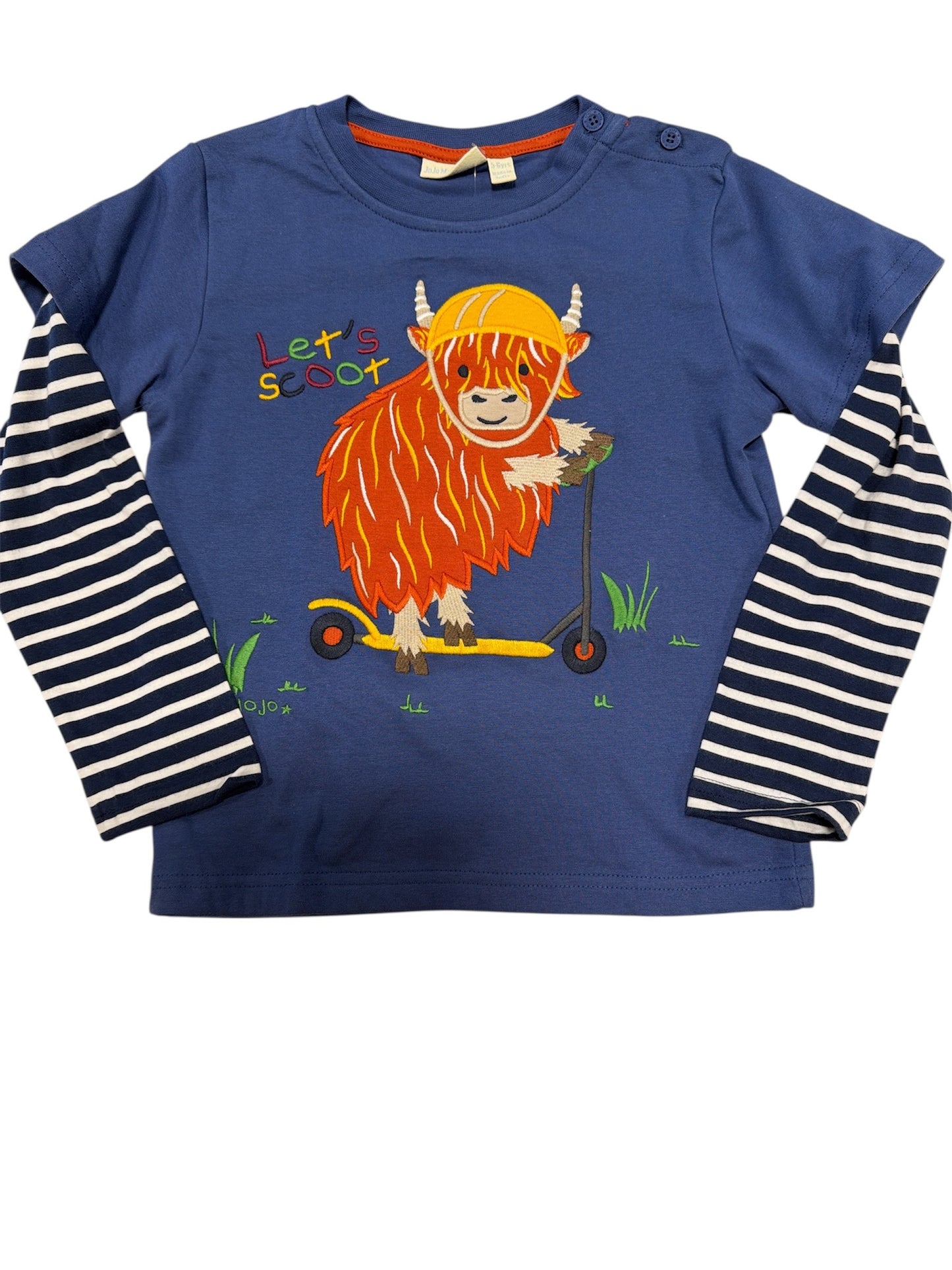 JoJo Maman Bebe Scooting Highland Cow