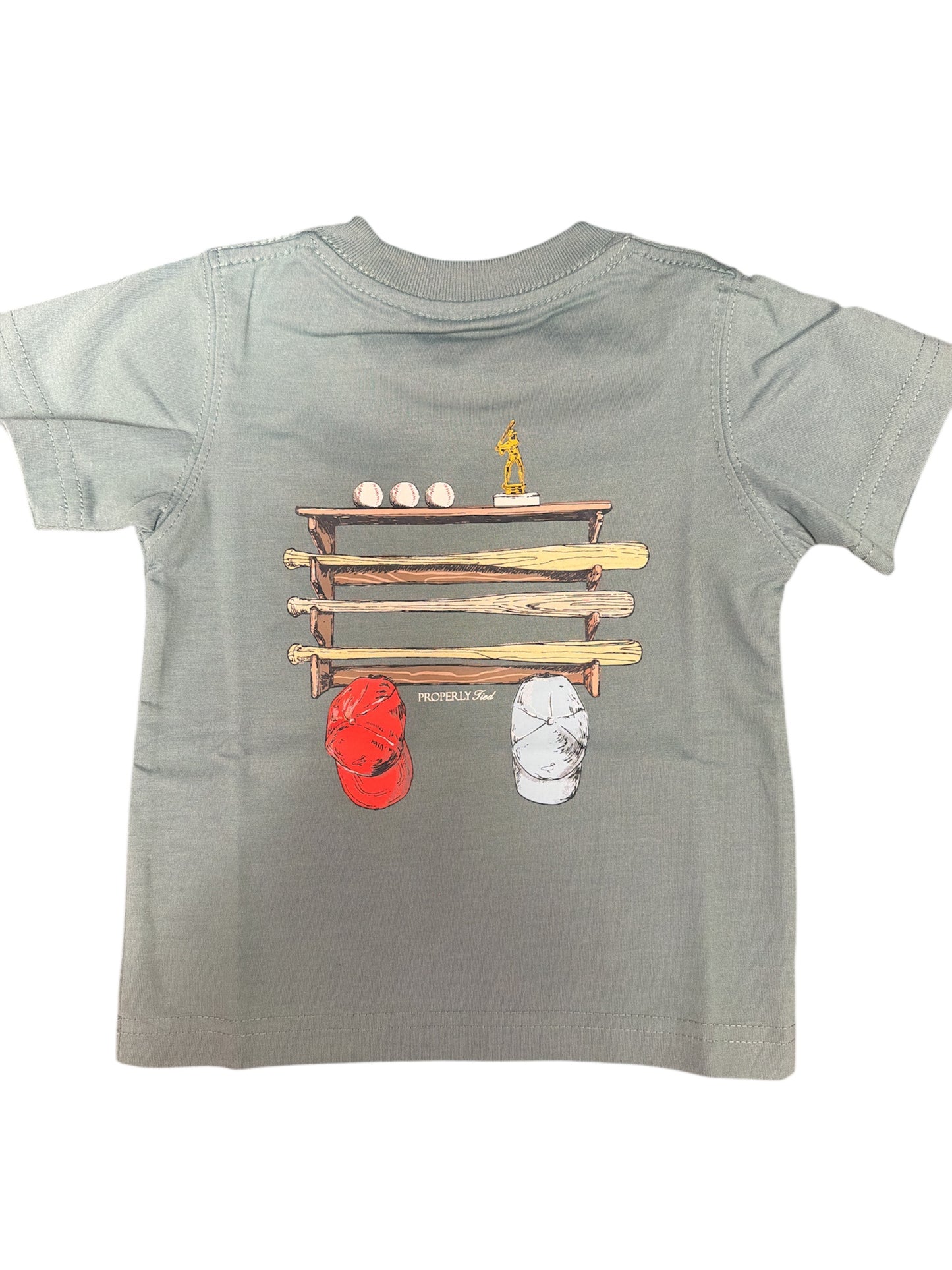 Properly Tied Bat Rack SS Steel Blue T shirt