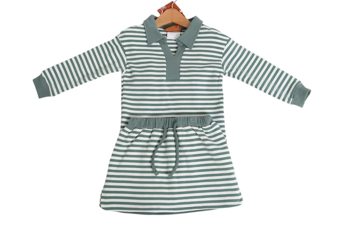 Millie Jay Isabelle Skort Set - Green Stripe