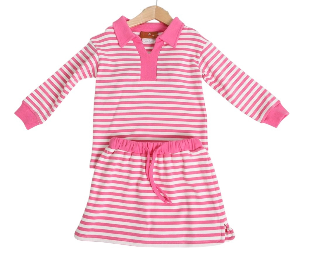 Millie Jay Isabelle Skort Set - Pink Stripe