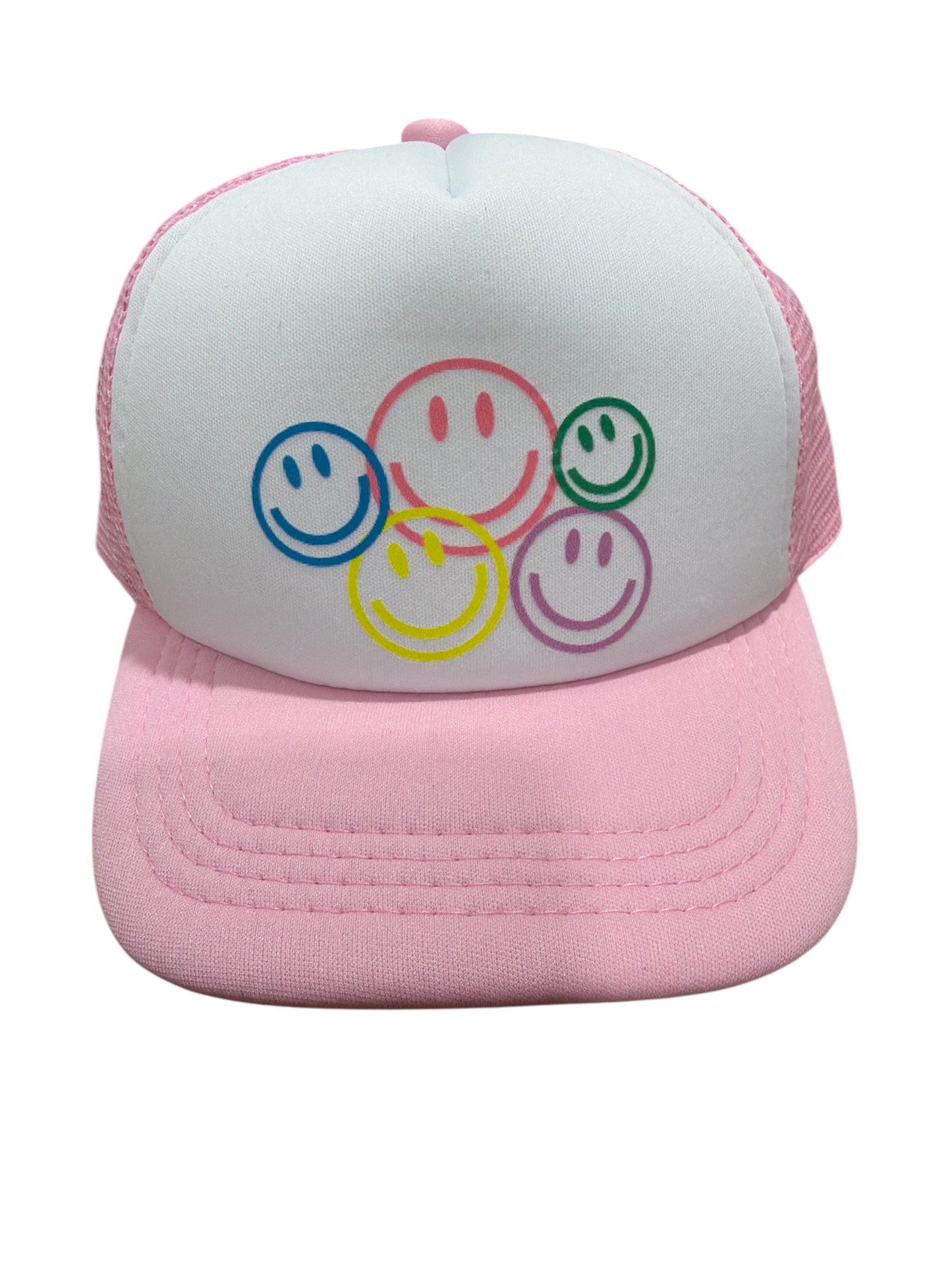 Azarhia Puff Smiley Light Pink Trucker Hat