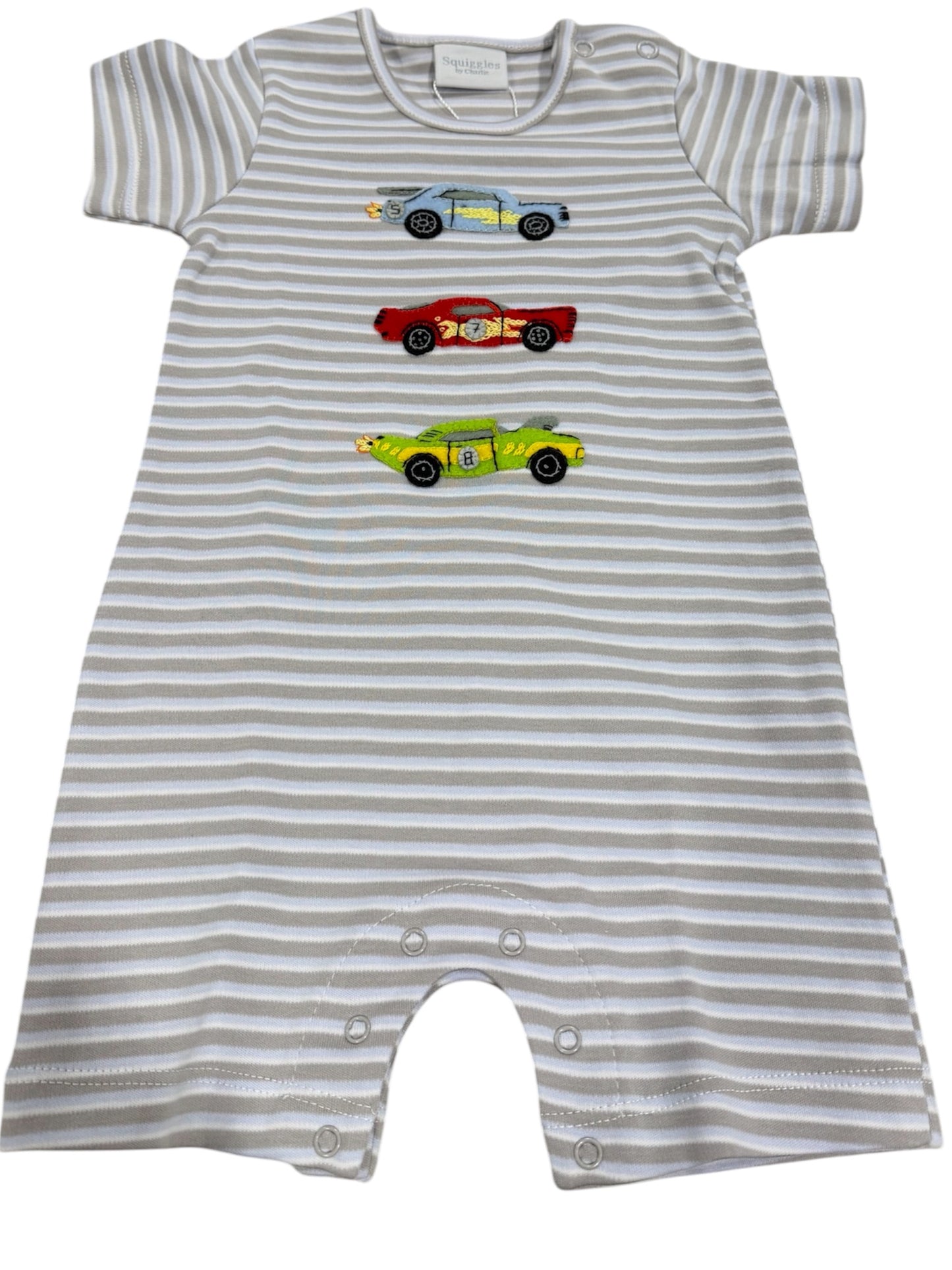 Squiggles Racing Cars SS Romper - Boys