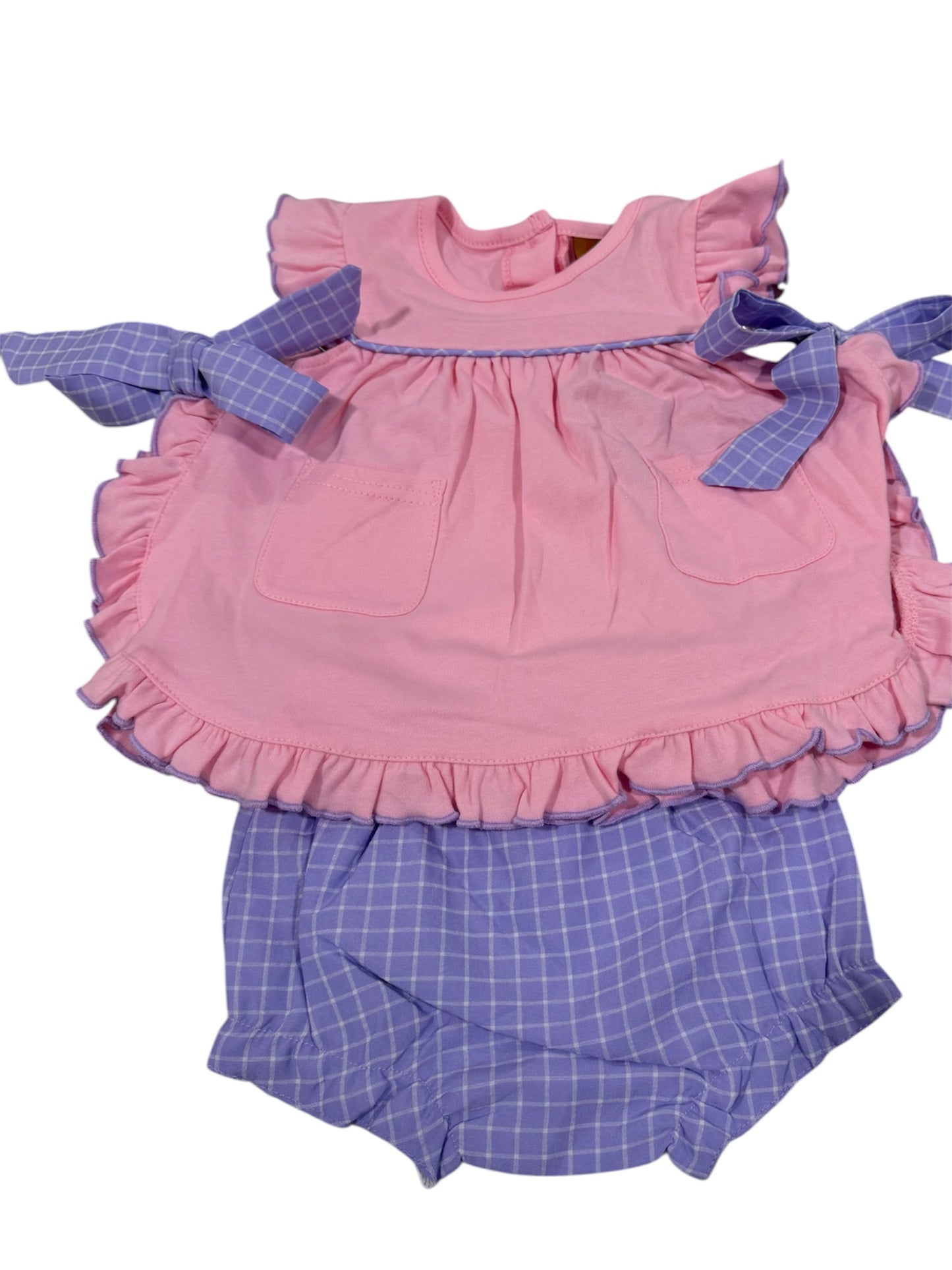 Millie Jay Harlow Tie Bloomer Set - Pink & Purple