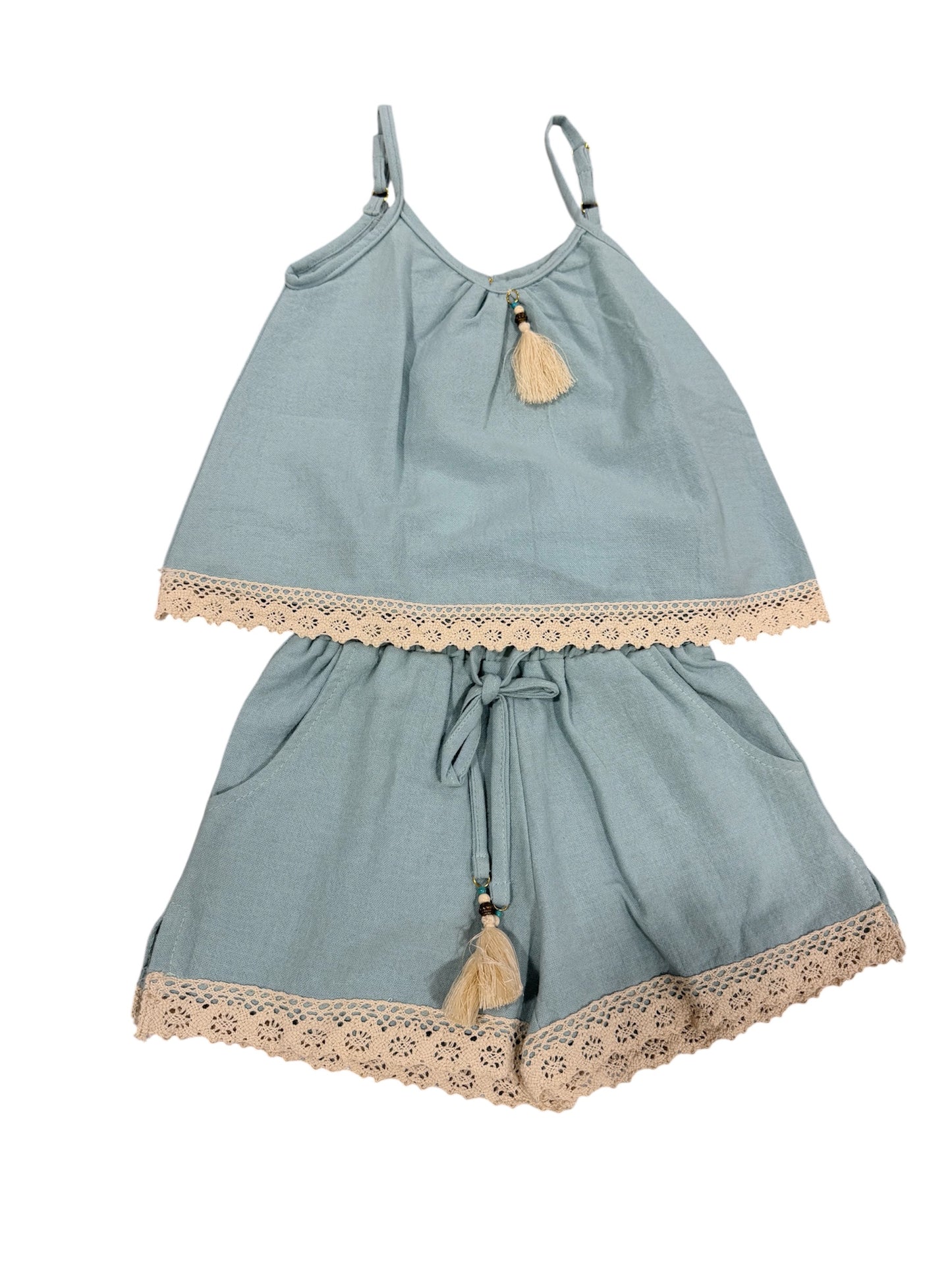 Bela & Nuni Two Piece Seafoam Short Set