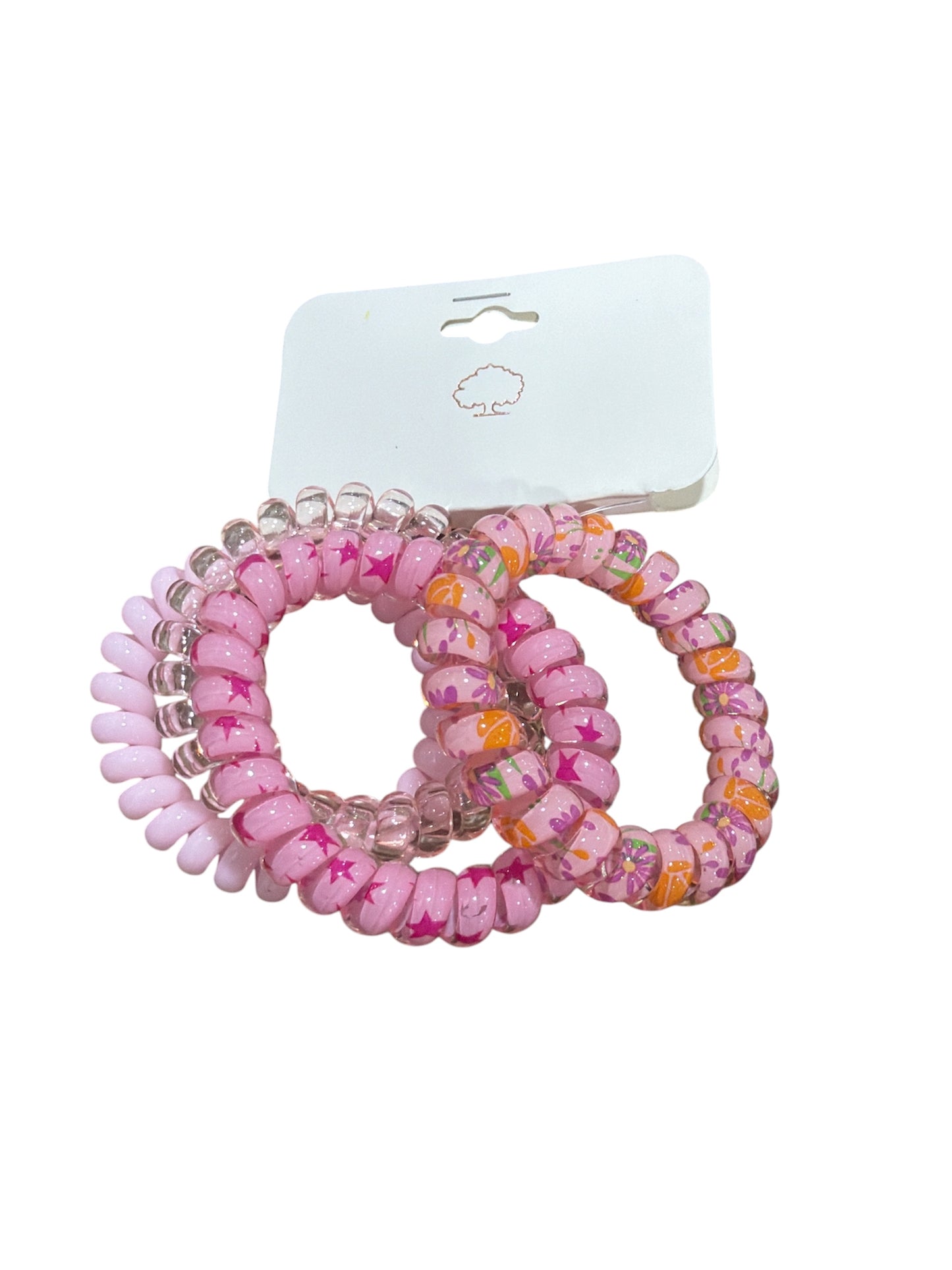 Pink Shades Spiral Hair Ties