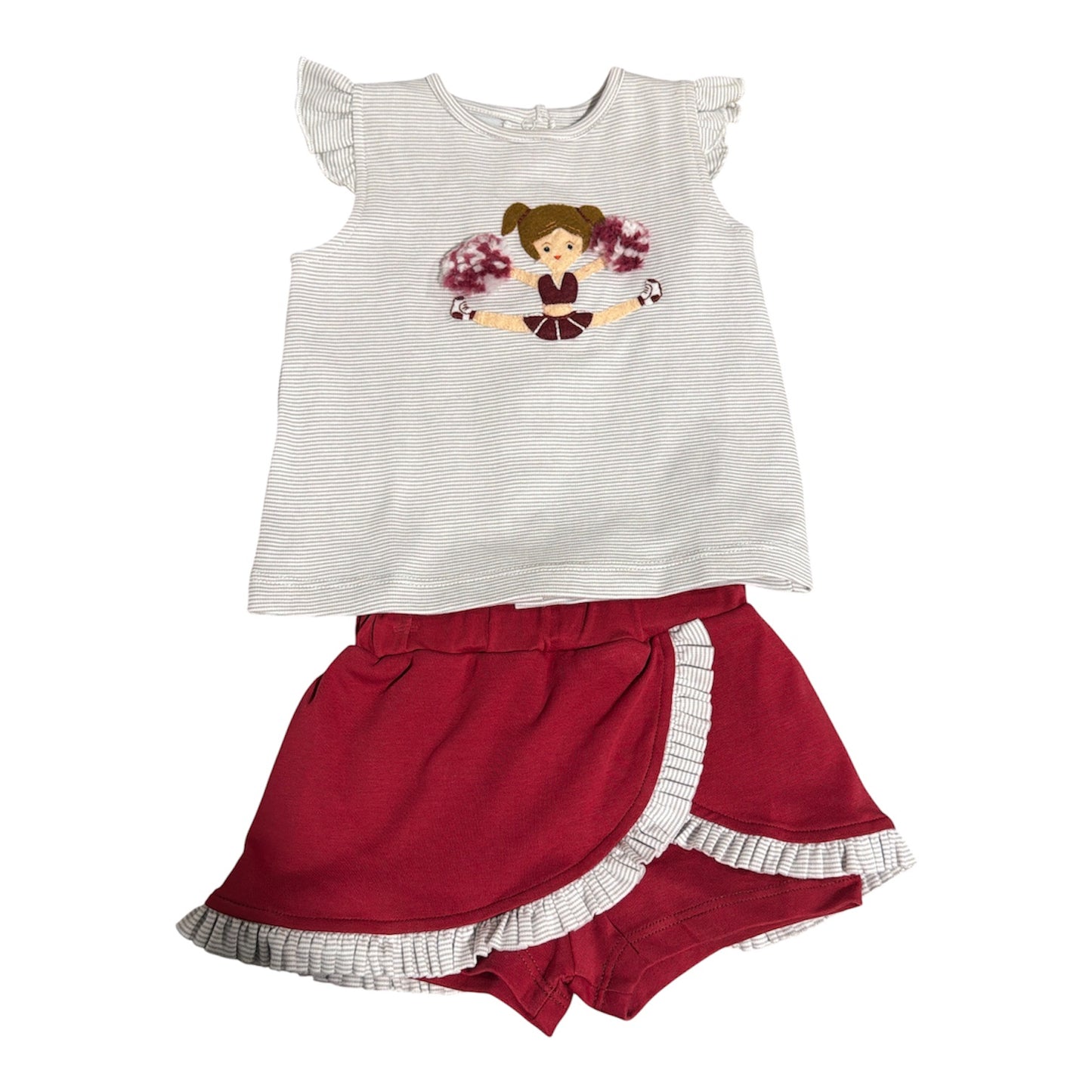 Squiggles Cheerleader Skort Set - Maroon