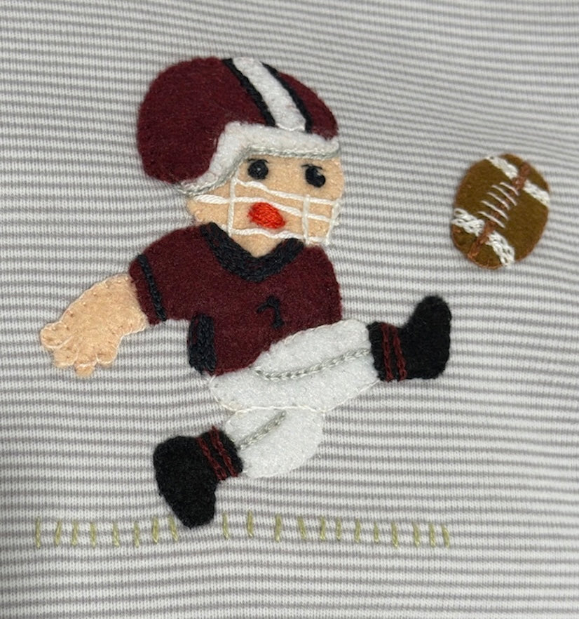 Squiggles Football Kicker Short Set - Maroon