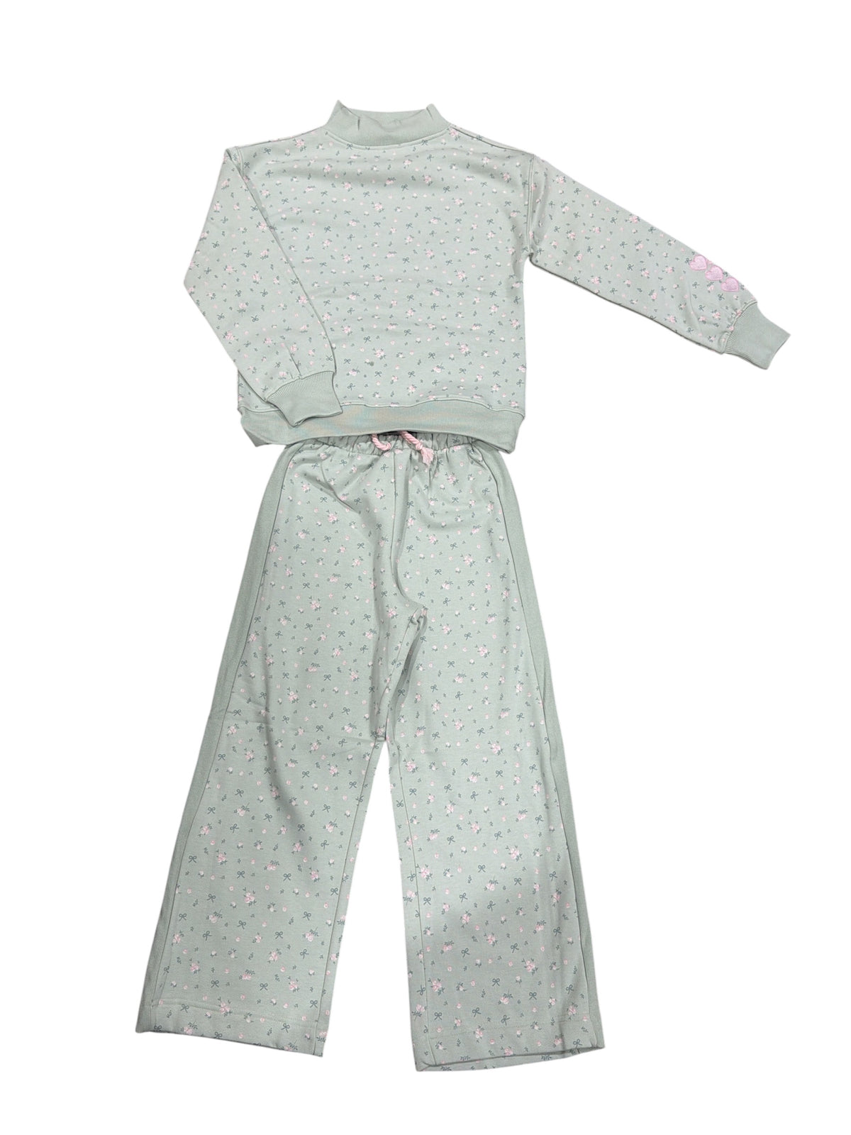 Paper Flower Floral Print Pant Set