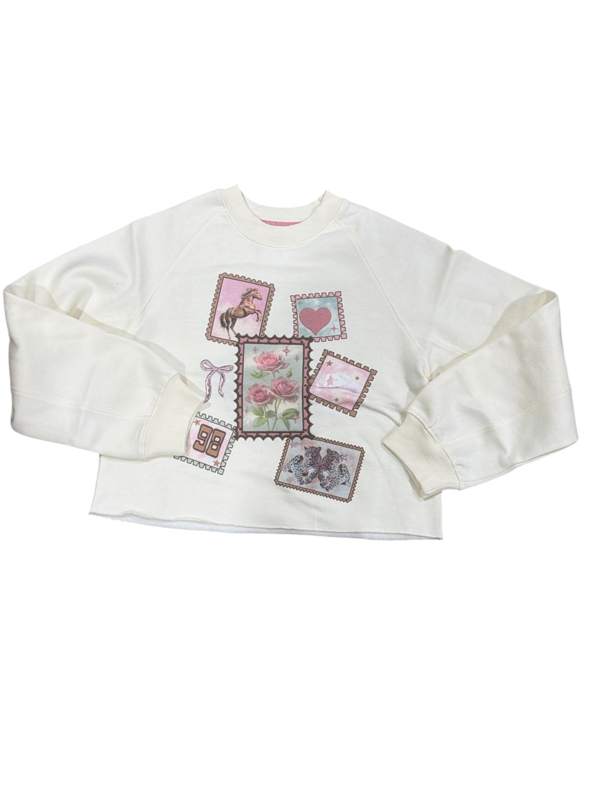Paper Flower Stamps w/Lurex Sweatshirt