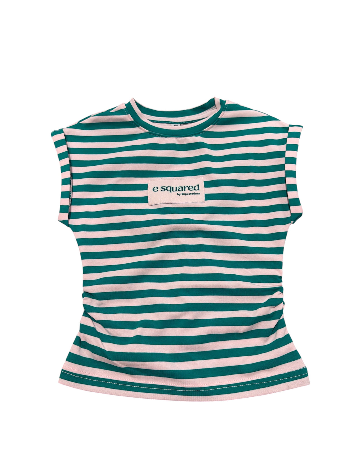 E Squared Striped Cap Sleeve Top - Fairway