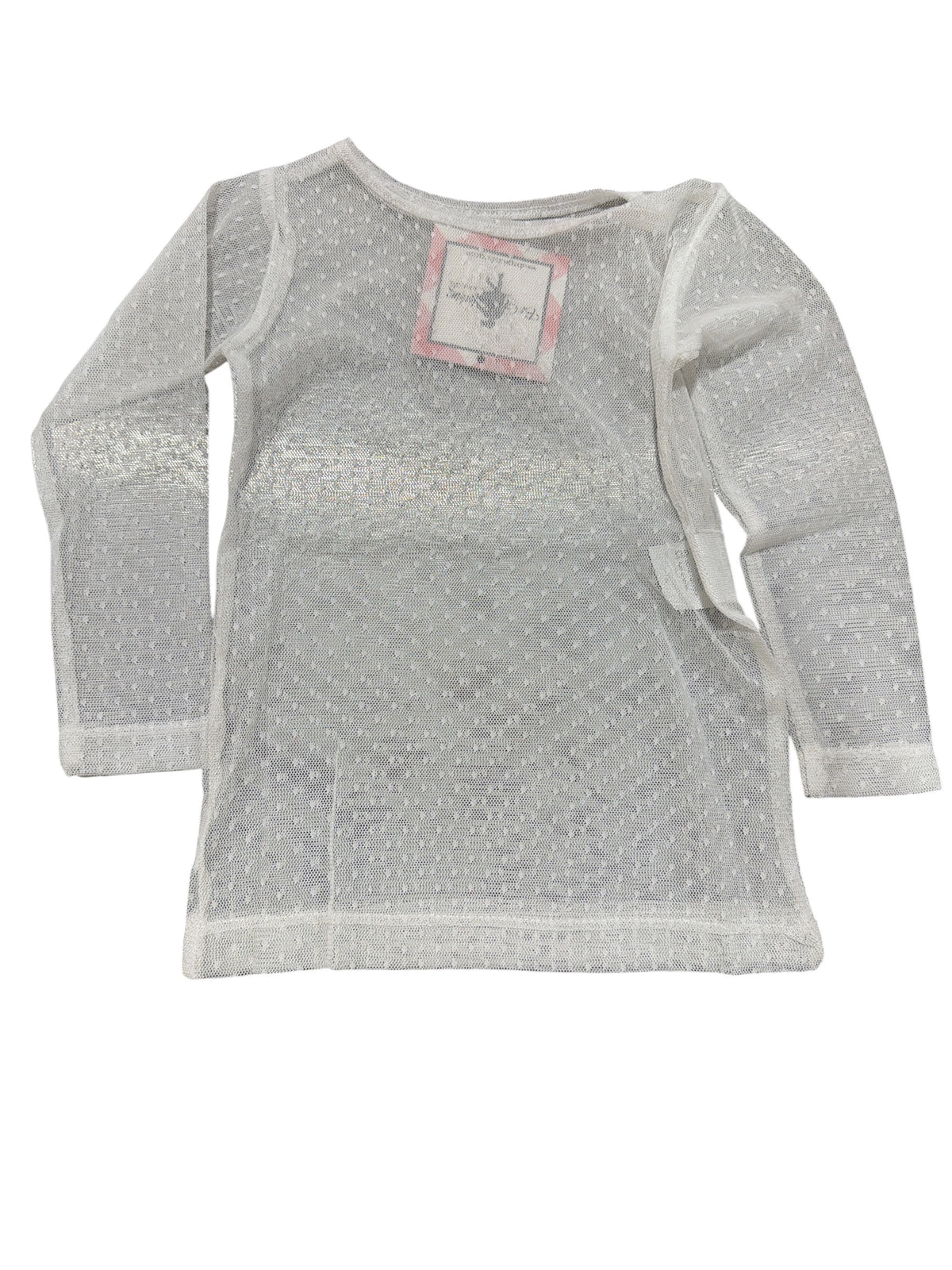 Be Girl Swiss Dot Sheer Layering Top - Off White