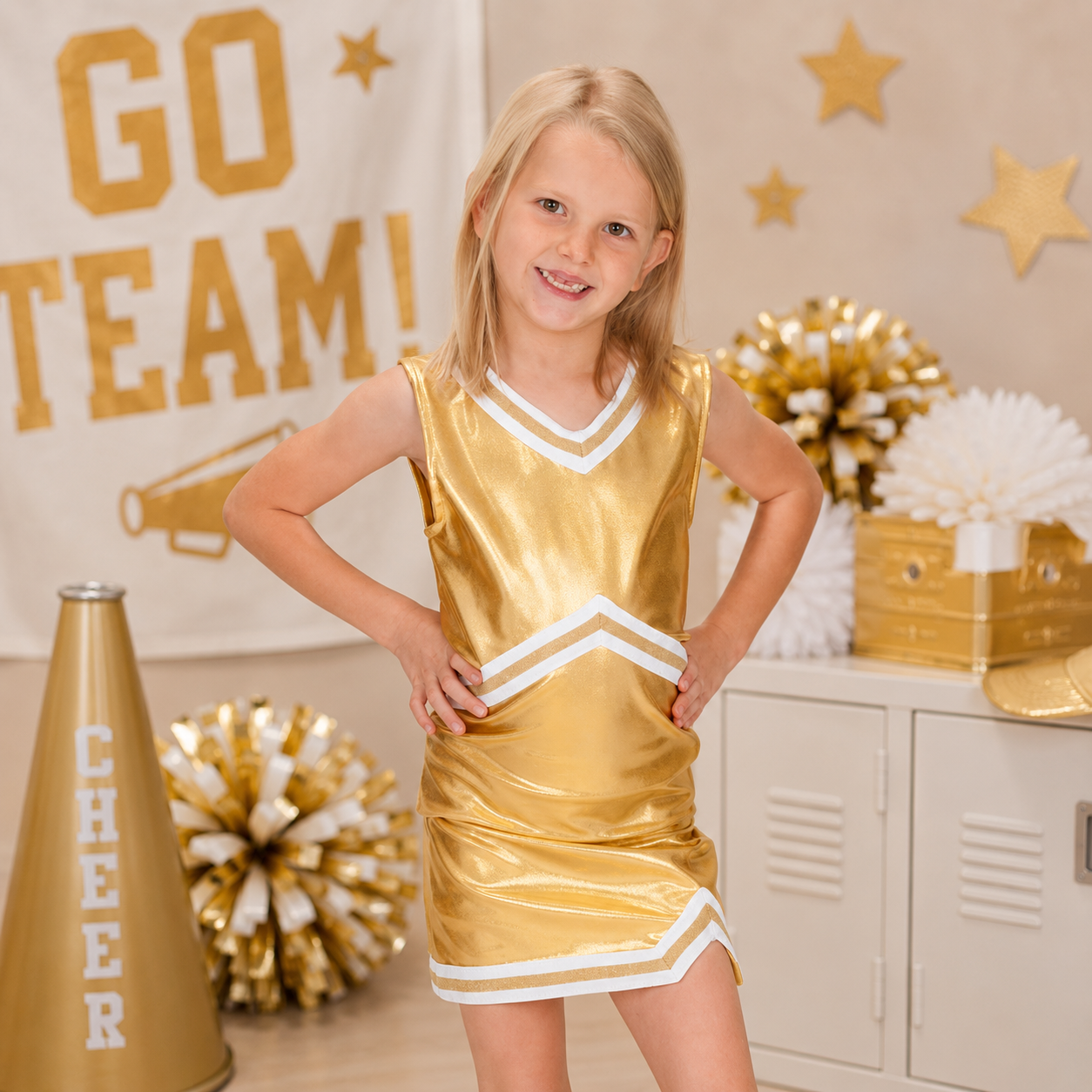 Azarhia Shimmer Cheer Suit - Gold